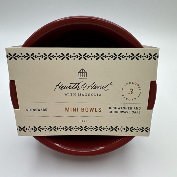 Hearth & Hand Magnolia Mini Bowl Set 3 Christmas Nut Ice Cream Condiments‎ Dips - Picture 4 of 4